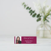 Foto afstuderen aankondiging label naam rood (Staand voorkant)