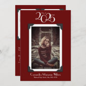  Foto Afstuderen Aankondiging Maroon (Voorkant / Achterkant)