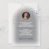 Foto Afstuderen Aankondiging Retro Pride Rainbow (Achterkant)