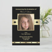 Foto afstuderen aankondigingen middelbare school (Staand voorkant)