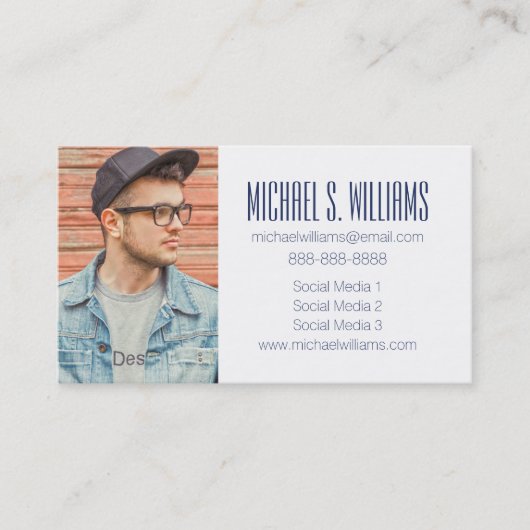 Foto Afstuderen | Abstracte blauw-ijskranen Contactkaartje (Voorkant)