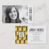 Foto Afstuderen | ananas Zigzags Contactkaartje (Voorkant / Achterkant)