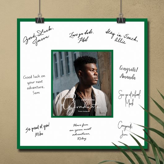 Foto Afstuderen Autograph Green Border Poster