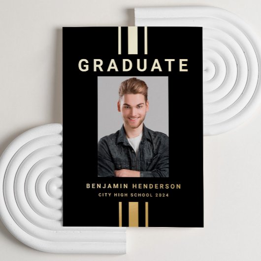 Foto Afstuderen Black Gold Foil Aankondiging