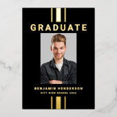 Foto Afstuderen Black Gold Foil Aankondiging (Voorkant)