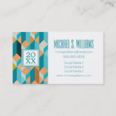 Foto Afstuderen | Blauwgroen en Oranje model Contactkaartje (Achterkant)