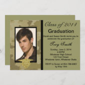 Foto Afstuderen Camouflage Uitnodiging (Voorkant / Achterkant)