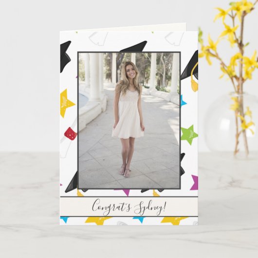 Foto afstuderen Celebration Kaart (Gele Bloem)
