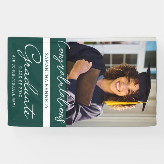 Foto Afstuderen Congrats Afstudeerder Green Class  Spandoek (Horizontaal)