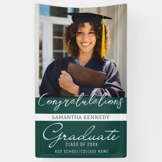 Foto Afstuderen Congrats Afstudeerder Green Class  Spandoek (Verticaal)