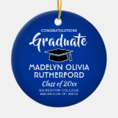 Foto Afstuderen Congrats Royal Blue Black Black Keramisch Ornament (Voorkant)