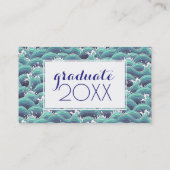 Foto Afstuderen | Decoratieve Zee Wave Background Contactkaartje (Achterkant)