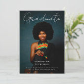 Foto Afstuderen Editable High School Aankondiging (Staand voorkant)