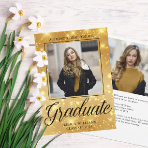 Foto Afstuderen Foto Gold Sparkle 2023 Afstuderen Aankondiging