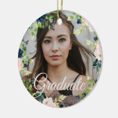 Foto afstuderen Gold script, klasse jaar elegant Keramisch Ornament (Links)