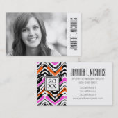 Foto Afstuderen | Hand Drawn Chevron Contactkaartje (Voorkant / Achterkant)