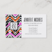 Foto Afstuderen | Hand Drawn Chevron Contactkaartje (Achterkant)