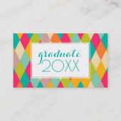 Foto Afstuderen | Harlequin  Pattern Contactkaartje (Achterkant)