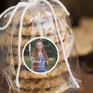 Foto Afstuderen Hartelijk dank Ronde Sticker