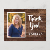 Foto Afstuderen Hartelijk dank | Rustisch hout Briefkaart (Voorkant)