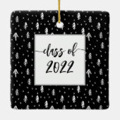 Foto Afstuderen Keepomwille Black Snowflake Keramisch Ornament (Achterkant)