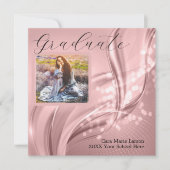 Foto Afstuderen Luxury Pink Metallic Kaart (Voorkant)