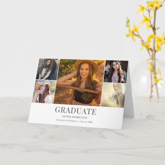 Foto afstuderen Modern 7 Kaart (Gele Bloem)