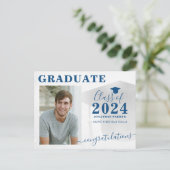 Foto afstuderen modern briefkaart voor afgestudeer (Staand voorkant)