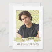 Foto Afstuderen Modern Simple Trendy Gold Banner Kaart (Voorkant)