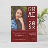 Foto Afstuderen Open House | Rode uitnodiging (Staand voorkant)