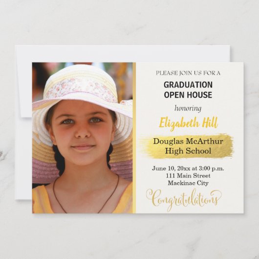 Foto afstuderen Open Huis Uitnodiging (Voorkant)