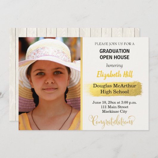 Foto afstuderen Open Huis Uitnodiging (Voorkant / Achterkant)