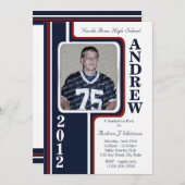 Foto Afstuderen / Red en Navy Stripe Kaart (Voorkant / Achterkant)