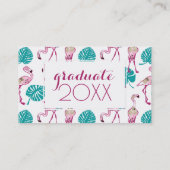 Foto Afstuderen | Roze lamingos Contactkaartje (Achterkant)