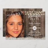 Foto Afstuderen Rustic Baby's Breath Floral Kaart (Voorkant / Achterkant)