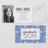 Foto Afstuderen | Sassy Seashell Pattern Contactkaartje (Voorkant / Achterkant)