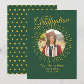Foto Afstuderen Star Aankondiging (Groen & Goud)