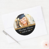 Foto Afstuderen Sticker Gold Glitter Band Round (Envelop)