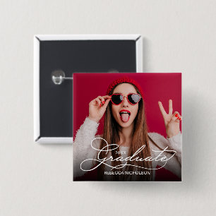 Foto Afstuderen Vierkante Button 5,1 Cm