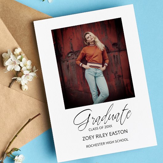 Foto Afstuderen Whimsical Modern Script Calligraph Briefkaart