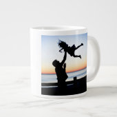 Foto als vader als dochter zoon gepersonaliseerd extra grote beker (Voorkant rechts)