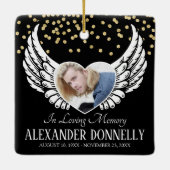 Foto Angel Wings gedenken Keramisch Ornament (Achterkant)