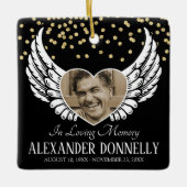 Foto Angel Wings gedenken Keramisch Ornament (Voorkant)