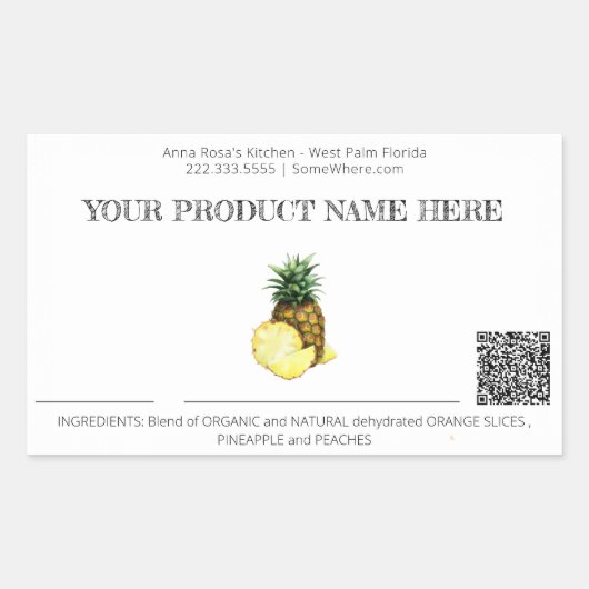 *~* Foto AP30 DEHYDRATED Fruit QR Rectangular Sti Rechthoekige Sticker (Voorkant)