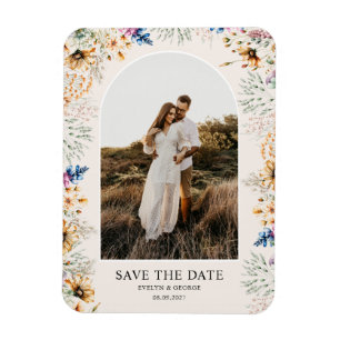 Foto Arch Botanische Bloemen Save the Date Magneet