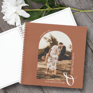 Foto Arch Terracotta Bruiloft Gastenboek Hardcover Notitieboek