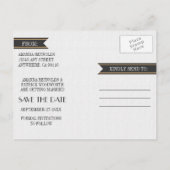 Foto Art Deco Bruiloft Save The Date Kaarten (Achterkant)