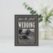 Foto Art Deco Bruiloft Save The Date Kaarten (Staand voorkant)