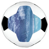 Foto: Atlantic Ocean White Pet Waves Blue Sky Voetbal (Gedraaid)