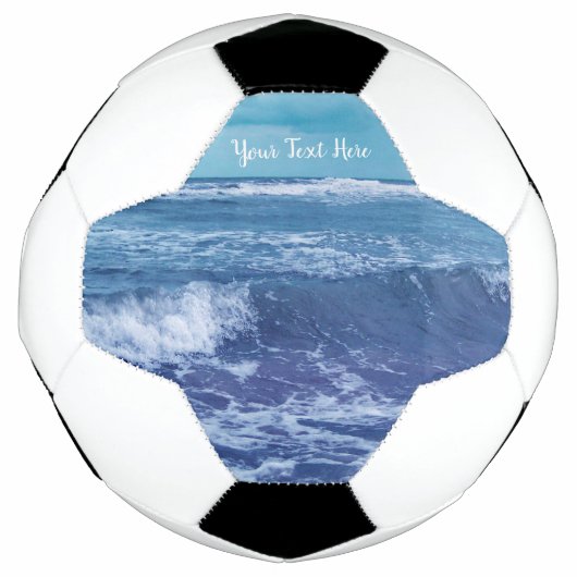 Foto: Atlantic Ocean White Pet Waves Blue Sky Voetbal (Voorkant)